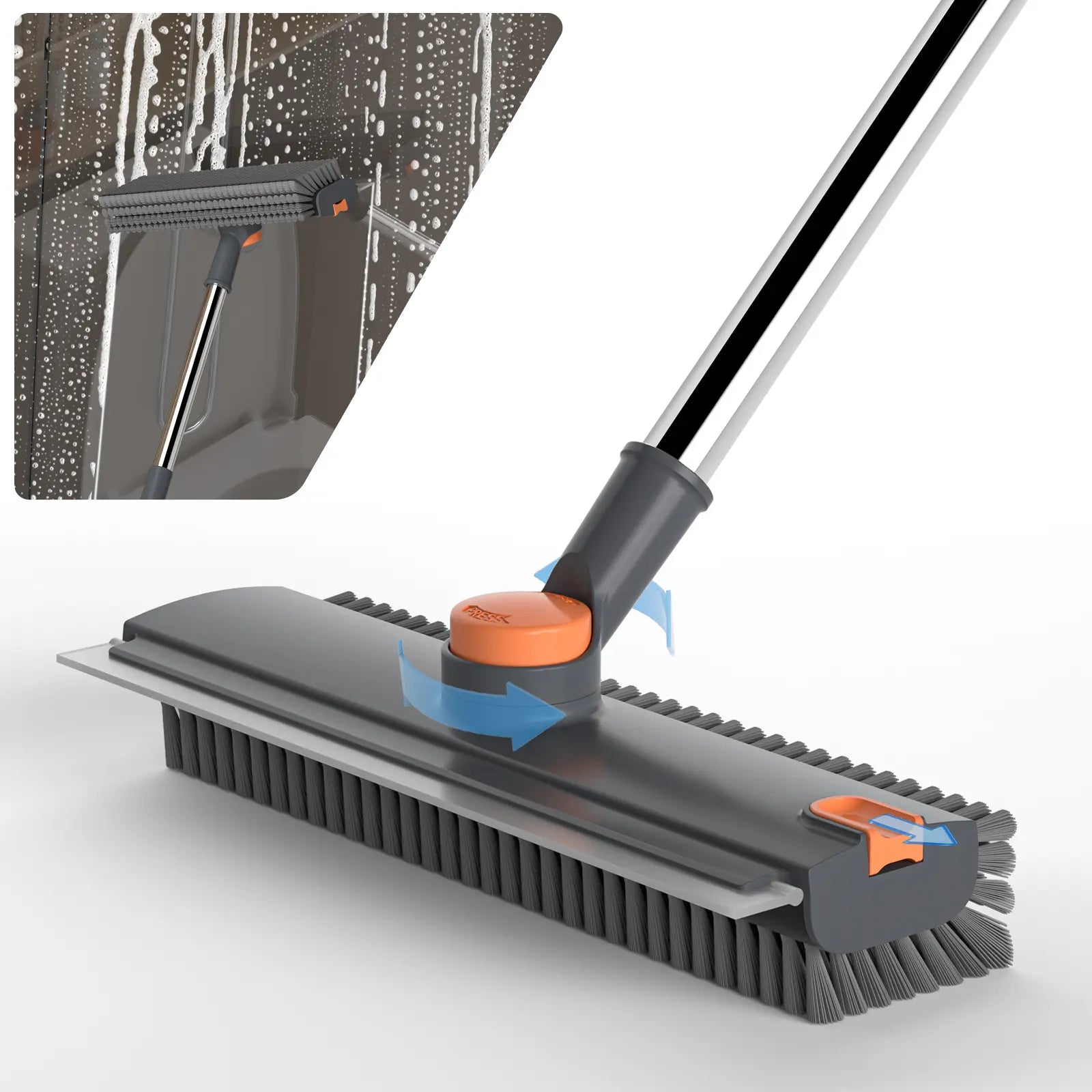 Glumzrk 3-in-1 Floor Scrub Brush with Extended Handle