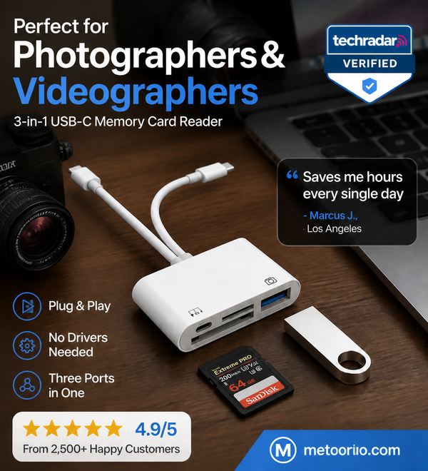 3-in-1 USB-C Memory Card Reader