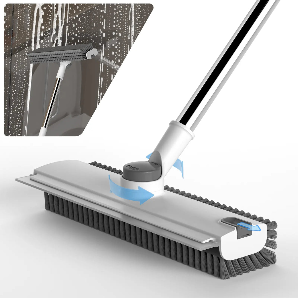 Glumzrk 3-in-1 Floor Scrub Brush with Extended Handle