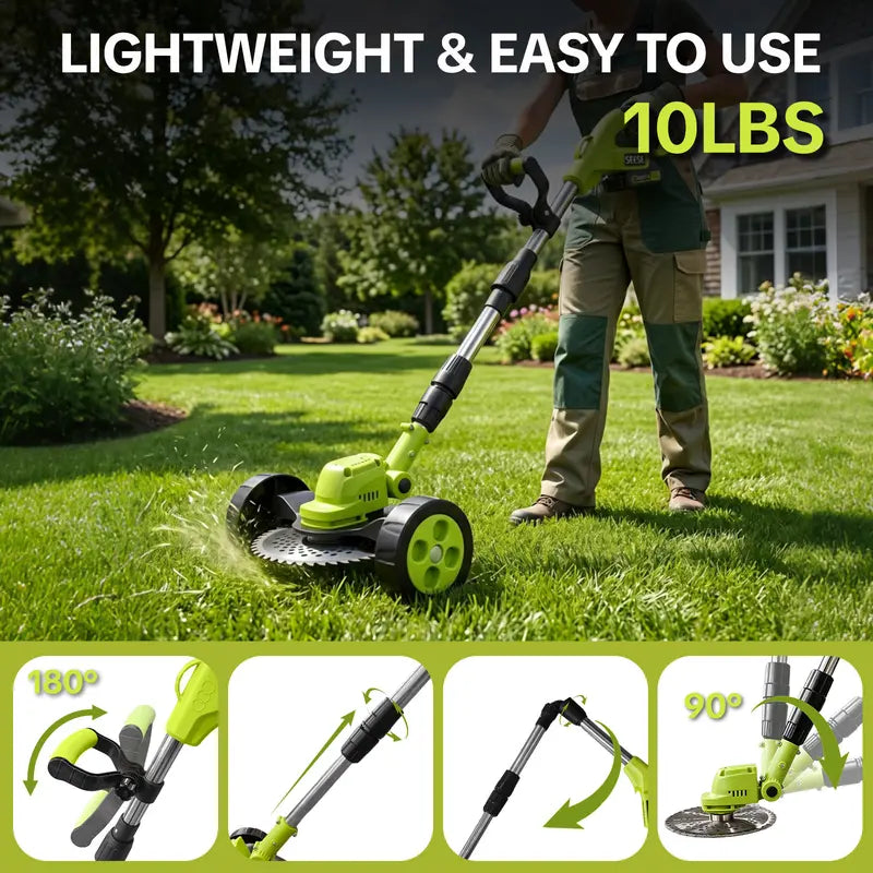 SEESE Cordless Electric Weed Wacker, Lawn Trimmer