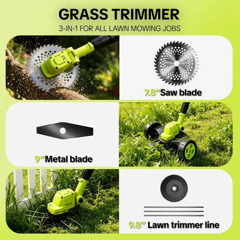 SEESE Cordless Electric Weed Wacker, Lawn Trimmer