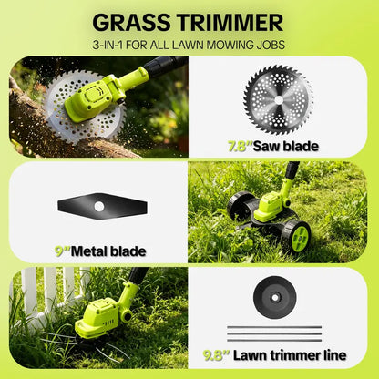 SEESE Cordless Electric Weed Wacker, Lawn Trimmer