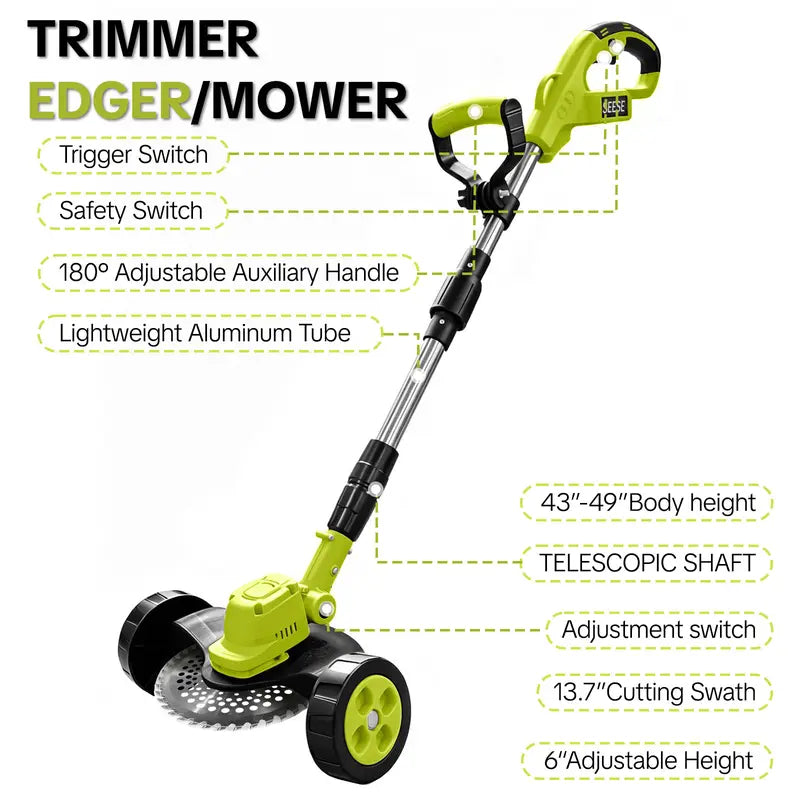 SEESE Cordless Electric Weed Wacker, Lawn Trimmer