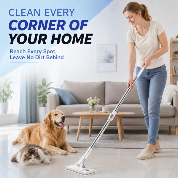 Extendable Telescopic Disposable Flat Clip Mop, 360° Swivel Lightweight Floor Mop, Multi-purpose Cleaner for Hardwood, Tile, Kitchen & Bathroom