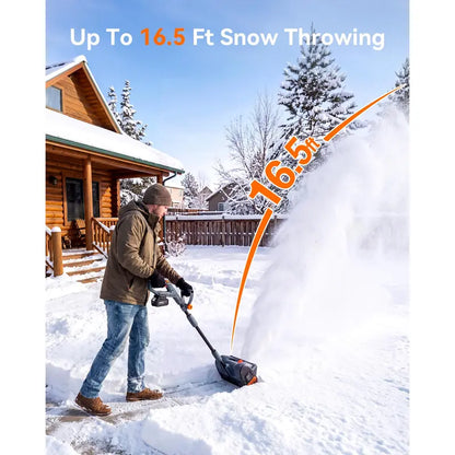 TaskStar 40V/21V Cordless Snow Blower with Dual Battery, 16"/12" Options