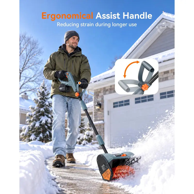 TaskStar 40V/21V Cordless Snow Blower with Dual Battery, 16"/12" Options