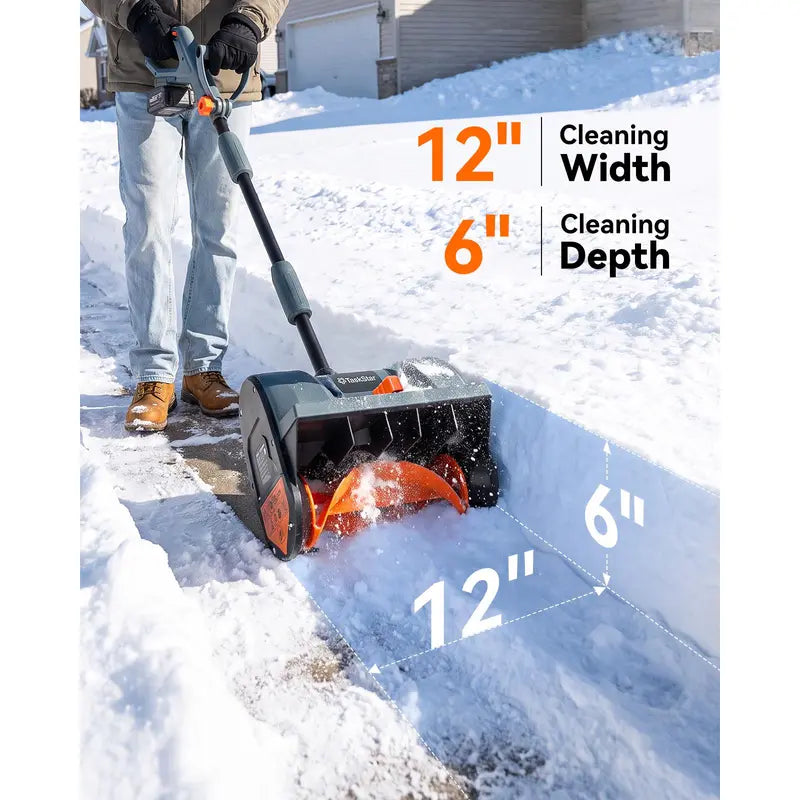 TaskStar 40V/21V Cordless Snow Blower with Dual Battery, 16"/12" Options
