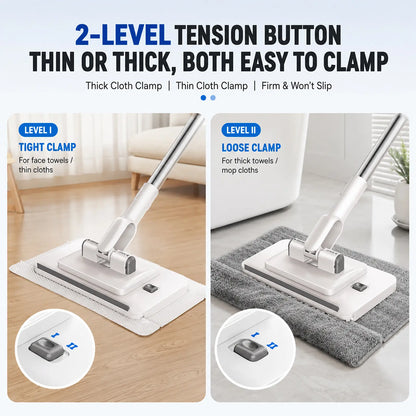 Extendable Telescopic Flat Clip Mop, 360° Swivel Lightweight Floor Mop for Hardwood Tile Kitchen Bathroom | $9.98