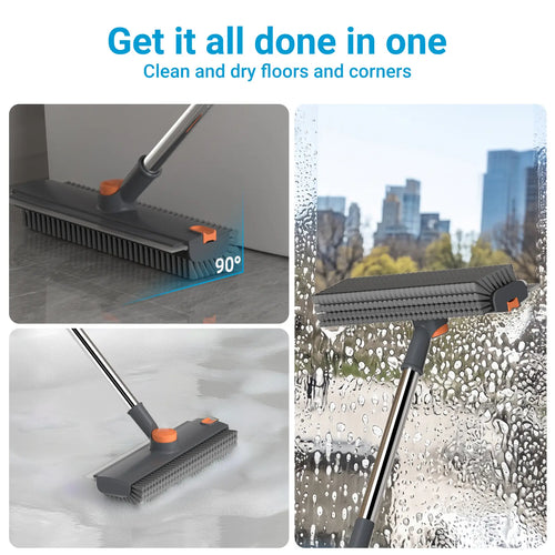 Glumzrk 3-in-1 Floor Scrub Brush with Extended Handle
