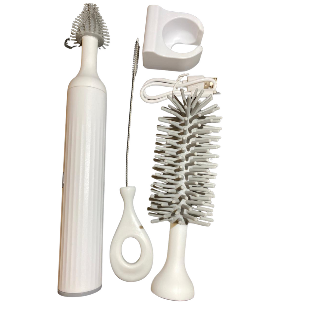 Rechargeable 360° Rotating Silicone Bottle Brush – Smart Baby Cup & Pacifier Cleaner