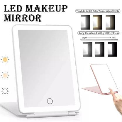 Travel-Friendly Rechargeable LED Mirror Tablet Shape with Touch Screen
