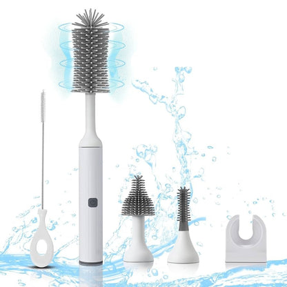 Rechargeable 360° Rotating Silicone Bottle Brush – Smart Baby Cup & Pacifier Cleaner