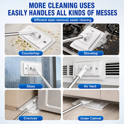 Extendable Telescopic Flat Clip Mop, 360° Swivel Lightweight Floor Mop for Hardwood Tile Kitchen Bathroom | $9.98