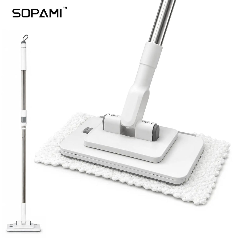 Extendable Telescopic Disposable Flat Clip Mop, 360° Swivel Lightweight Floor Mop, Multi-purpose Cleaner for Hardwood, Tile, Kitchen & Bathroom