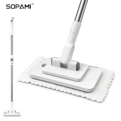 Extendable Telescopic Flat Clip Mop, 360° Swivel Lightweight Floor Mop for Hardwood Tile Kitchen Bathroom | $9.98