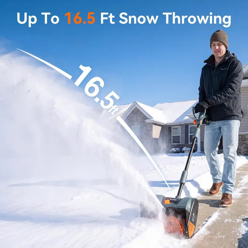 TaskStar 40V/21V Cordless Snow Blower with Dual Battery, 16"/12" Options
