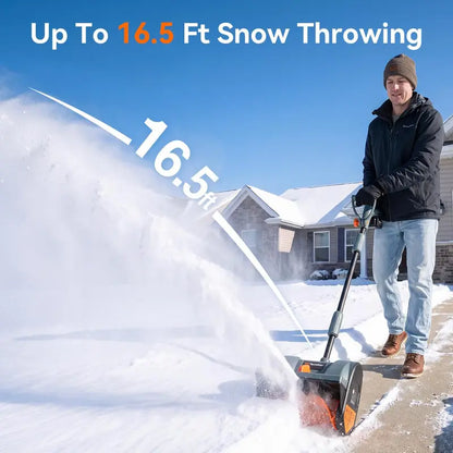 TaskStar 40V/21V Cordless Snow Blower with Dual Battery, 16"/12" Options