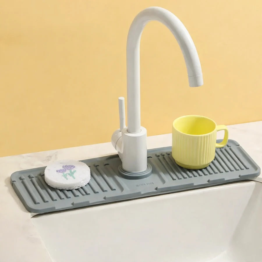 Silicone Sink Tray Splash Guard Pad - Quick-Drain Design for Kitchen & Bathroom