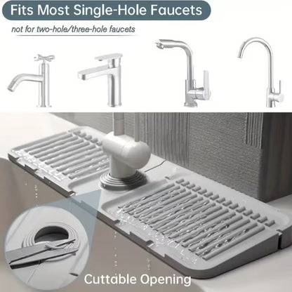 Silicone Sink Tray Splash Guard Pad - Quick-Drain Design for Kitchen & Bathroom