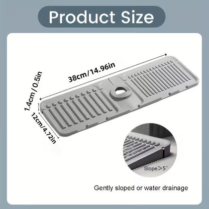 Silicone Sink Tray Splash Guard Pad - Quick-Drain Design for Kitchen & Bathroom